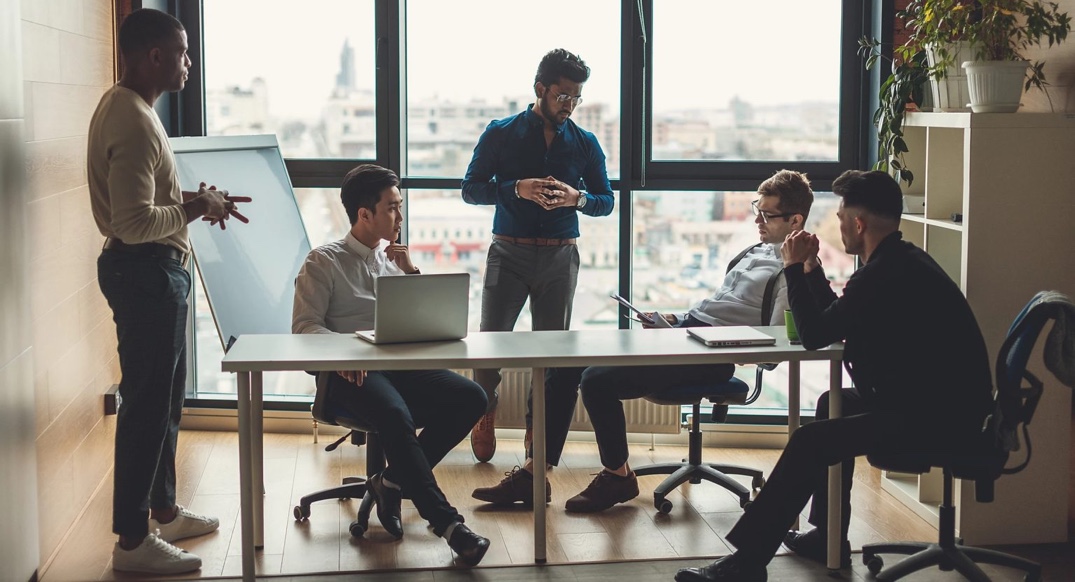 Multiracial-male-staff-of-architectural